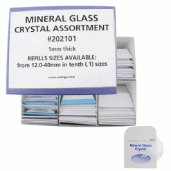 Flat Mineral Glass Watch Crystal Assortment 1.0mm Thick 100 Pieces