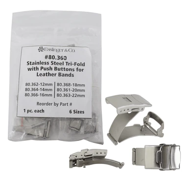 Watch Band Clasp Stainless Steel Tri Fold With Push Button Clasps For Leather Bands Assortment 3 Watch Band Clasp Stainless Steel Tri Fold With Push Button Clasps For Leather Bands Assortment