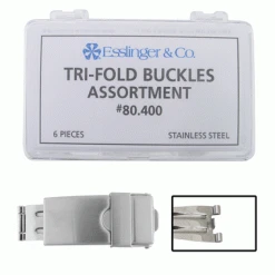 Watch Band Clasp Kit Stainless Steel Tri Fold Buckles With Security Catch Clasp Assortment 6 Pieces