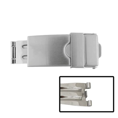 Watch Band Clasp Stainless Steel Tri Fold Buckle With Security Catch Clasps-77790 4 Watch Band Clasp Stainless Steel Tri Fold Buckle With Security Catch Clasps-77790 - Image 2
