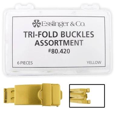 Watch Band Clasp Kit Gold Plated Tri Fold Buckles With Security Catch Clasp Assortment 6 Pieces 3 Watch Band Clasp Kit Gold Plated Tri Fold Buckles With Security Catch Clasp Assortment 6 Pieces