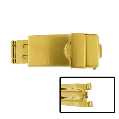 Watch Band Clasp Gold Plated Tri Fold Buckles With Security Catch Clasps-77491 4 Watch Band Clasp Gold Plated Tri Fold Buckles With Security Catch Clasps-77491 - Image 2