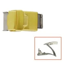 Watch Band Clasp Gold Plated Tri Fold With Push Button Clasps-77497