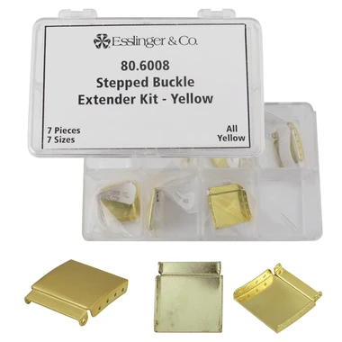 Stepped Buckle Extender Assortment In Yellow Gold Plated 7 Pieces 3 Stepped Buckle Extender Assortment In Yellow Gold Plated 7 Pieces