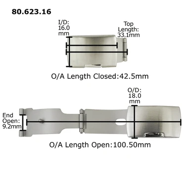 Tri Fold Stainless Steel Watch Band Single Side Button Style Clasp With Open End Band Attachment Assortment 6 Pieces 8 Tri Fold Stainless Steel Watch Band Single Side Button Style Clasp With Open End Band Attachment Assortment 6 Pieces - Image 6