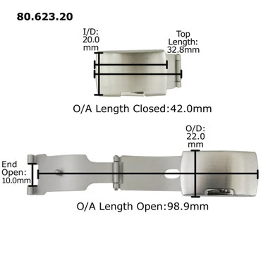 Tri Fold Stainless Steel Watch Band Single Side Button Style Clasp With Open End Band Attachment Assortment 6 Pieces 6 Tri Fold Stainless Steel Watch Band Single Side Button Style Clasp With Open End Band Attachment Assortment 6 Pieces - Image 4