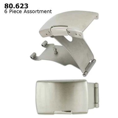 Tri Fold Stainless Steel Watch Band Single Side Button Style Clasp With Open End Band Attachment Assortment 6 Pieces 3 Tri Fold Stainless Steel Watch Band Single Side Button Style Clasp With Open End Band Attachment Assortment 6 Pieces