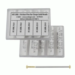 Watch Band Clasp Pressure Pin Assortment For Tri Fold Buckles With Gold 2.0mm Heads