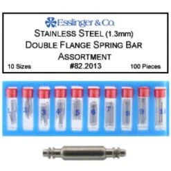 Watch Band Pins 1.30mm Extra Thin Double Flanged Stainless Steel Spring Bar Assortment 100 Pieces
