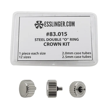 Double O-Ring Waterproof Watch Crown Assortment 83.015 Stainless Steel 12 Pieces 3 Double O-Ring Waterproof Watch Crown Assortment 83.015 Stainless Steel 12 Pieces