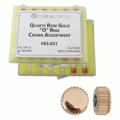 Assortment Of Waterproof Quartz Rose Gold Watch Crowns 12 Pieces