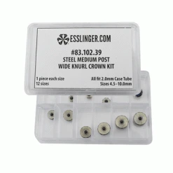 Waterproof Medium Post Wide Knurl Quartz Watch Crown Assortment Steel To Fit 2.0mm Case Tubes