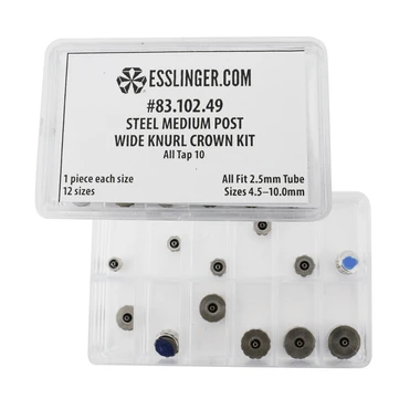 Waterproof Medium Post Wide Knurl Quartz Watch Crown Assortment Steel To Fit 2.5mm Case Tubes 3 Waterproof Medium Post Wide Knurl Quartz Watch Crown Assortment Steel To Fit 2.5mm Case Tubes