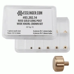 Waterproof Long Post Wide Knurl Quartz Watch Crown Assortment Rose Gold To Fit 1.6mm And 1.8mm Case Tubes