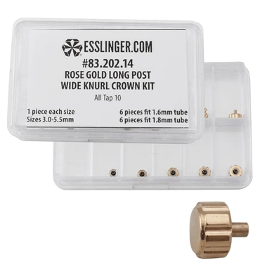 Waterproof Long Post Wide Knurl Quartz Watch Crown Assortment Rose Gold To Fit 1.6mm And 1.8mm Case Tubes 3 Waterproof Long Post Wide Knurl Quartz Watch Crown Assortment Rose Gold To Fit 1.6mm And 1.8mm Case Tubes