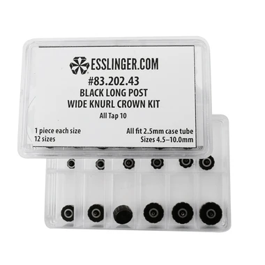 Waterproof Long Post Wide Knurl Quartz Watch Crown Assortment Black To Fit 2.5mm Case Tubes 3 Waterproof Long Post Wide Knurl Quartz Watch Crown Assortment Black To Fit 2.5mm Case Tubes