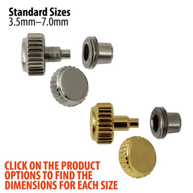 Screw Down Threaded Crown And Case Tube Refills For Assortment 83.663 Yellow And White-88253 3 Screw Down Threaded Crown And Case Tube Refills For Assortment 83.663 Yellow And White-88253