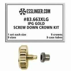 Screw Down Threaded Crown And Case Tube Kit Extra Large Sizes IPG Gold Plated 9 Sets