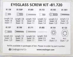 Domestic Eyeglass Screw And Nut Kit 120 Pieces -Watch Shop eyeglass screw kit 81.720photo3 14116.1656354973